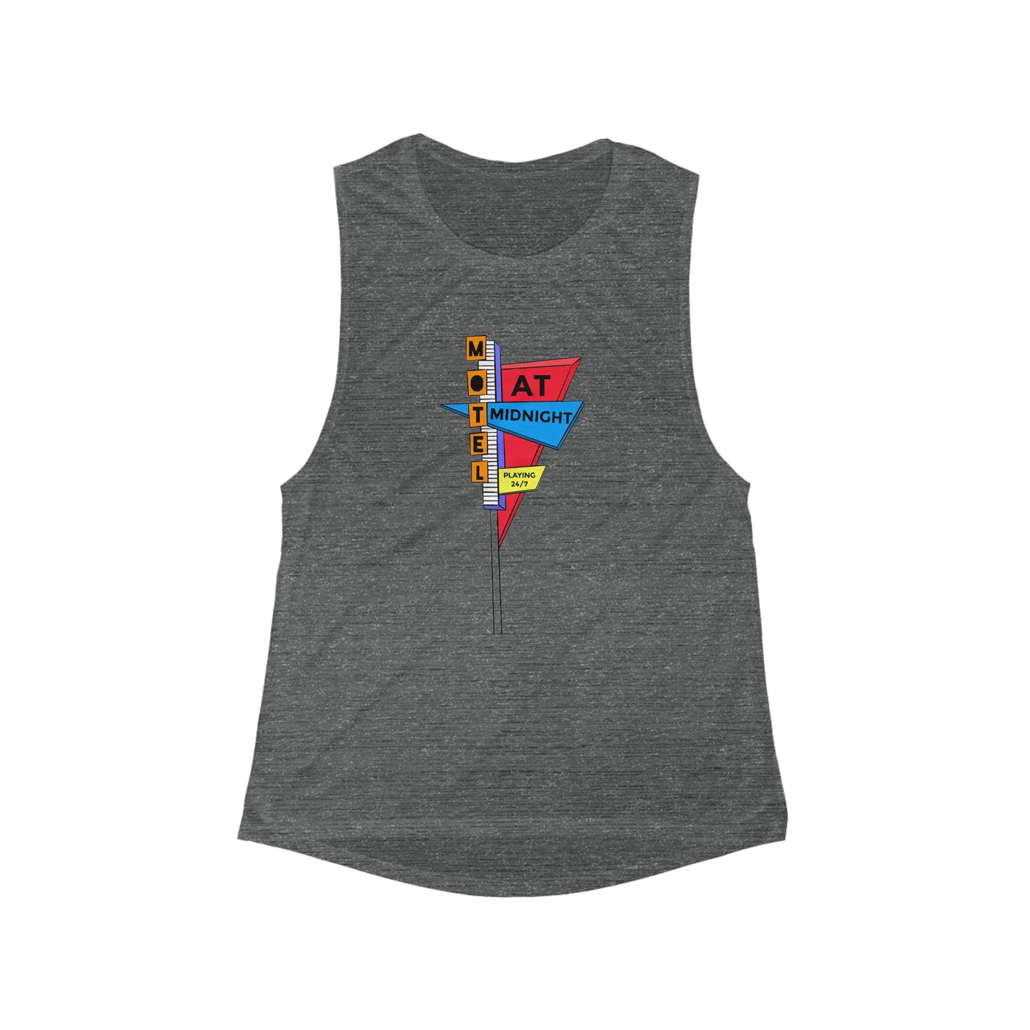 Motel At Midnight Vintage Logo Flowy Scoop Tank