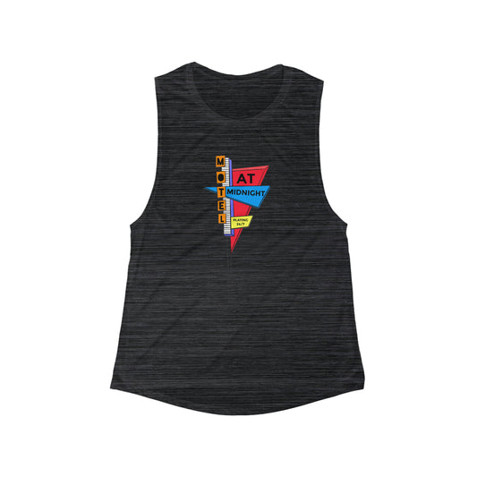 Motel At Midnight Vintage Logo Flowy Scoop Tank