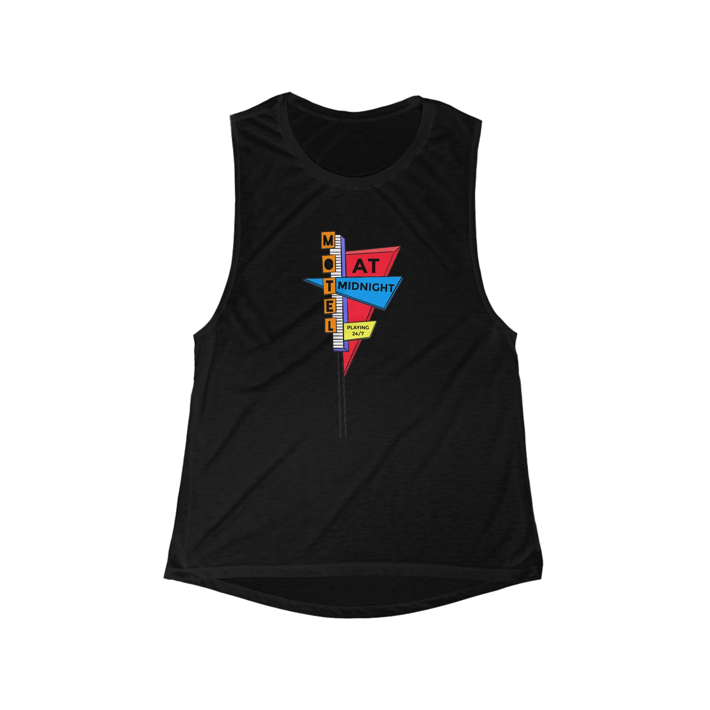 Motel At Midnight Vintage Logo Flowy Scoop Tank